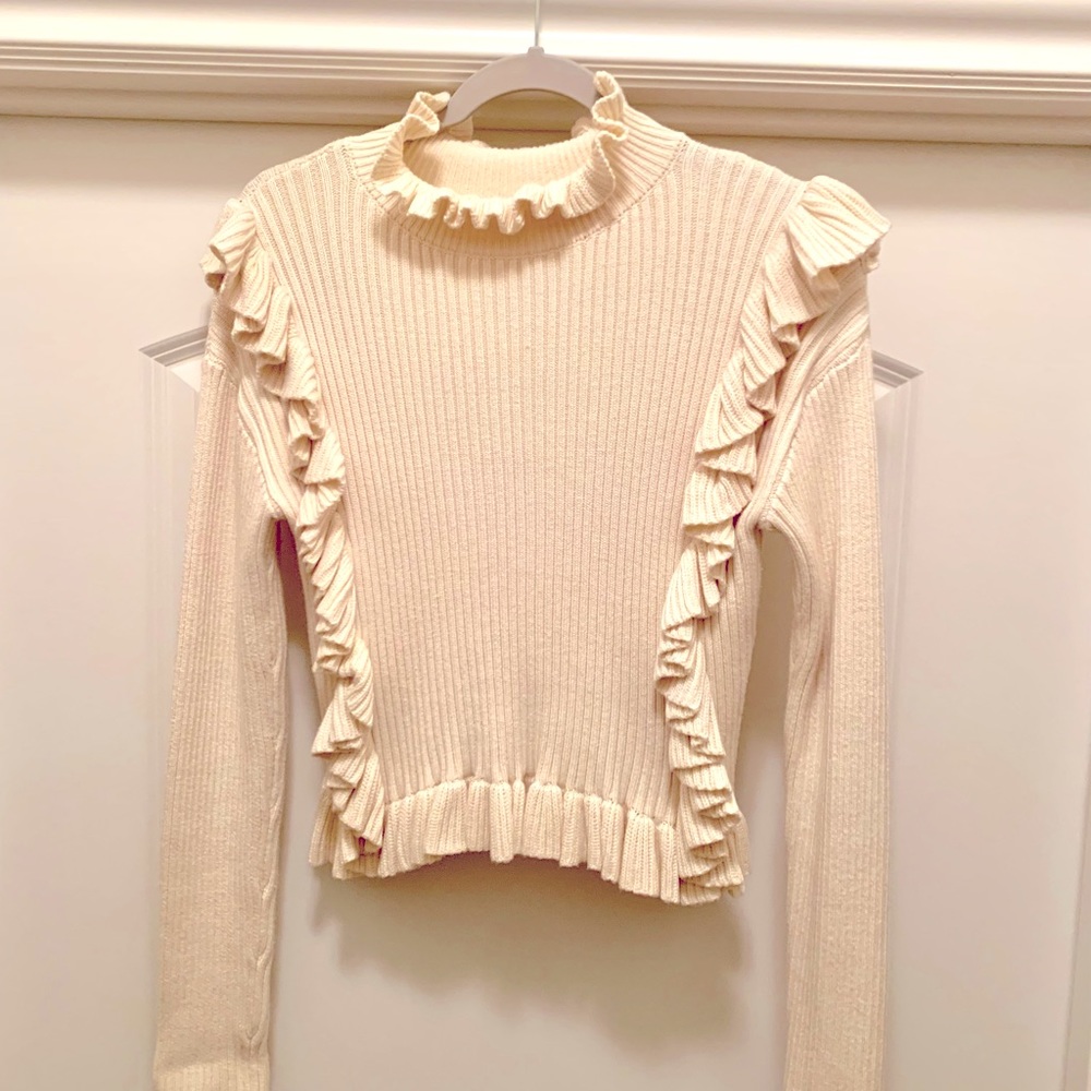 Crème sweater LPA Revolve long sleeve in excellent condition